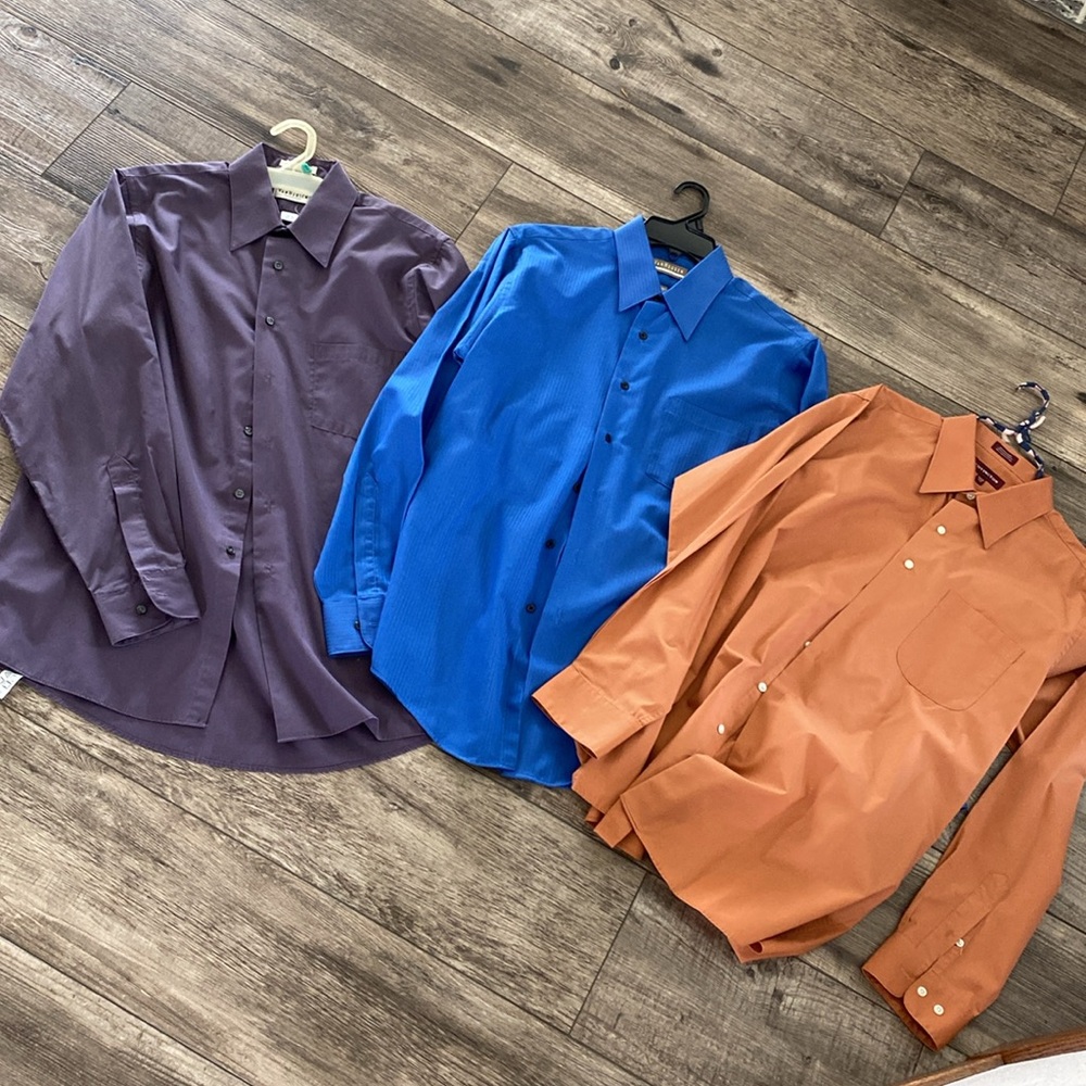 Van Heusen Men's Shirts in Purple, Orange, and Blue
